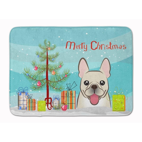 Carolines Treasures Christmas Tree and French Bulldog Machine Washable Memory Foam Mat BB1610RUG - main